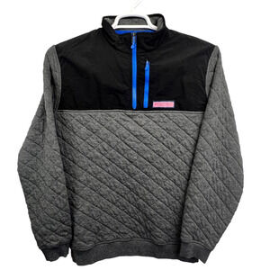 Vineyard Vines Mens Shep Quilted Shirt Jacket Size S 1/4 Zip Pullover Preppy